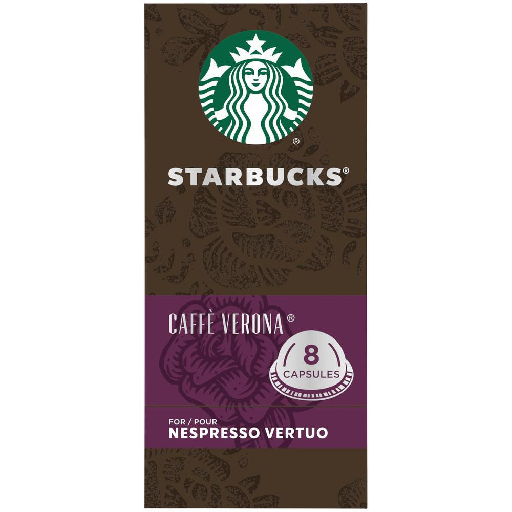 Starbucks Caffe Verona Dark Roast Coffee, Capsules for Nespresso Vertuo, 8 count, 100g/3.5 oz. Box {Imported from Canada}