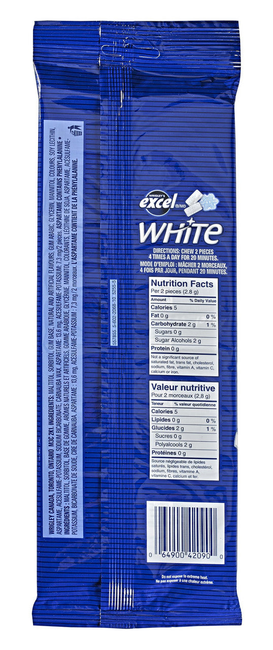 Excel White Sugar Free Gum Winterfresh 4-Pack {Imported from Canada}