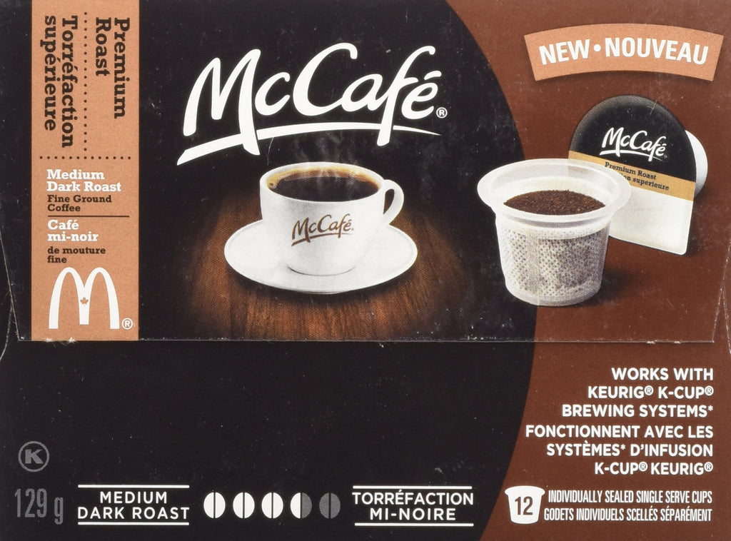 McCafe K-Cup Premium Coffee for Keurig, Medium Dark Roast, 12 Count, {Imported from Canada}