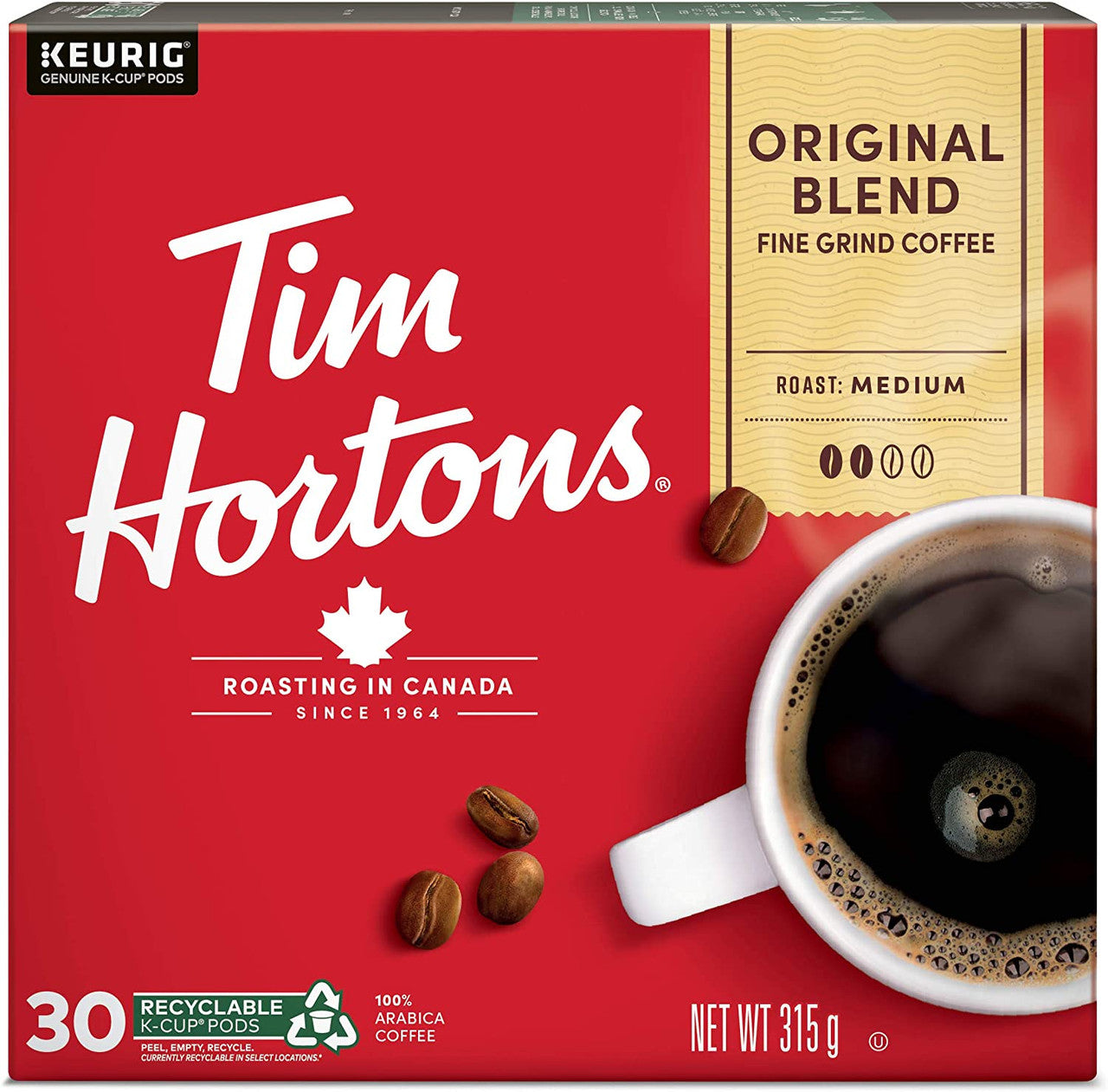 Keurig Tim Horton's Original K-Cup Pods, 30-pk {Imported from Canada}