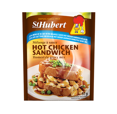 St Hubert Hot Chicken Sandwich Gravy Mix, Low Sodium (25% Less Salt) 57g/2 oz., {Imported from Canada}