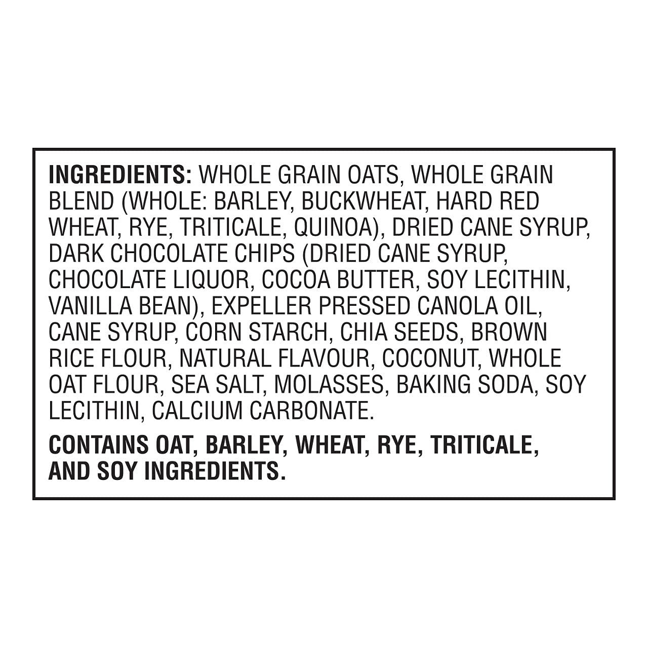 Kashi Seven Grain with Quinoa bars, Chocolate Chip Chia Non-GMO, 200g/7.1oz., box {Imported from Canada}