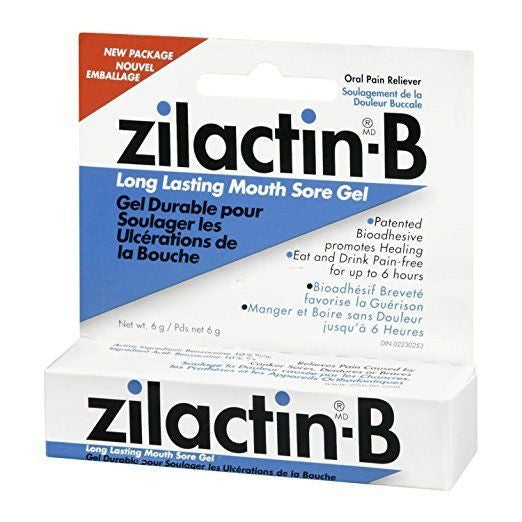 Zilactin-B Lasting Mouth Sore Gel 6g {Imported from Canada}