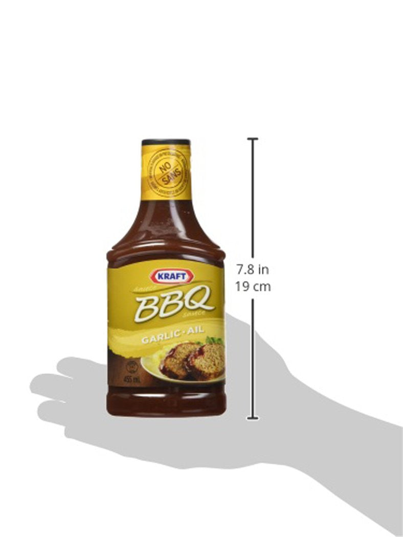 Kraft BBQ Sauce, Garlic, 455mL/15.4oz., {Imported from Canada}