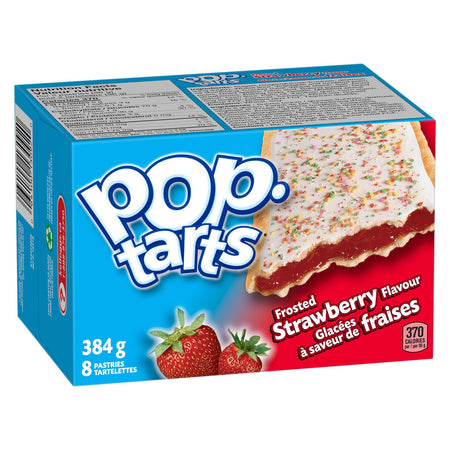 Kellogg's Pop Tarts Toaster Pastries, Frosted Strawberry 8ct, 400g/14.1oz., {Imported from Canada}