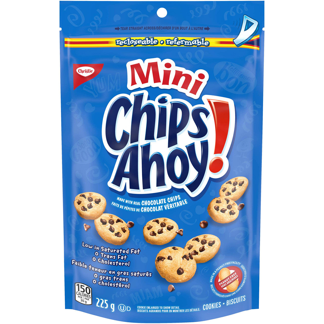 Chips Ahoy! Original, Bag of Mini Chocolate Chip Cookies, 1 Pack, 225g/7.9oz, (Imported from Canada)