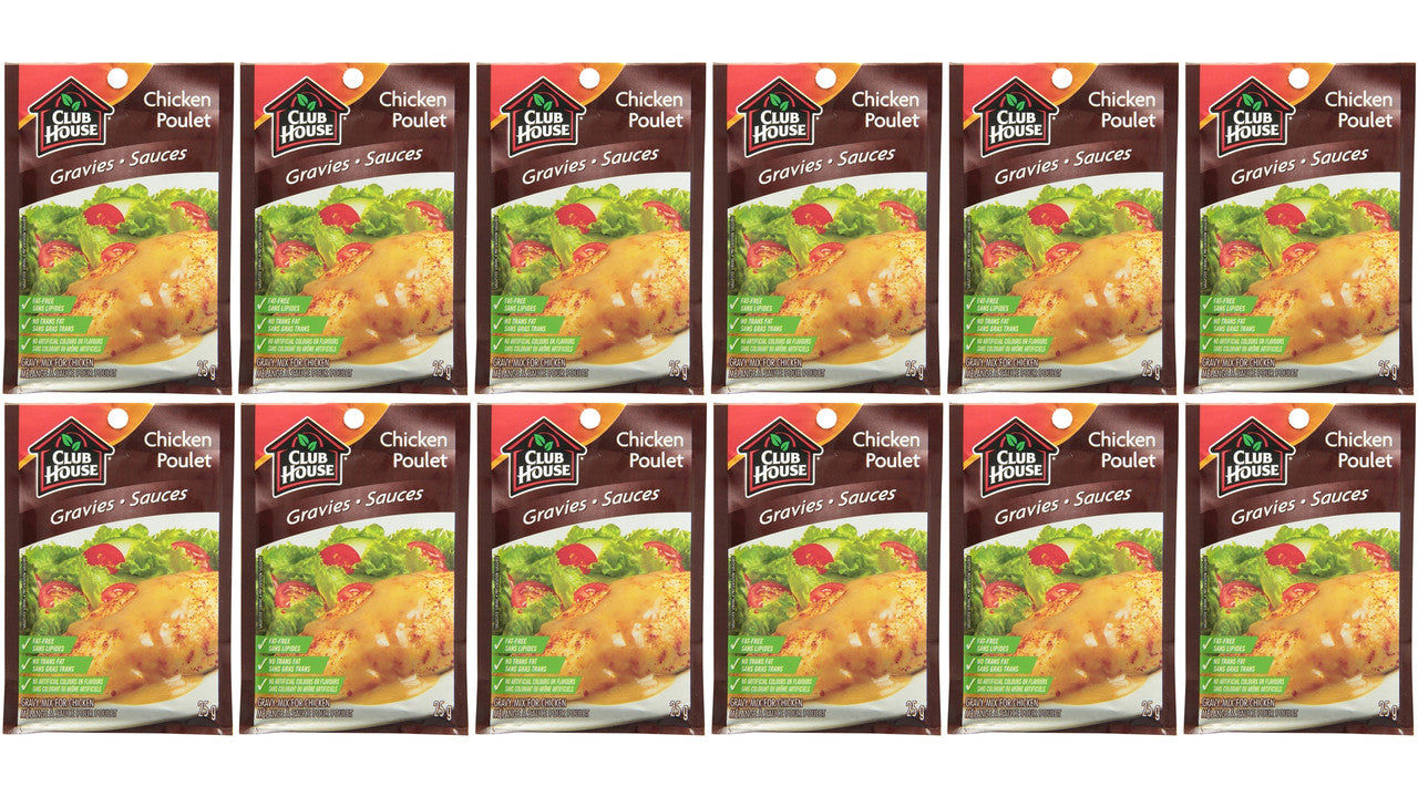Club House Chicken Gravy Mix, (25g/1oz.,) 12 pack {Imported from Canada}