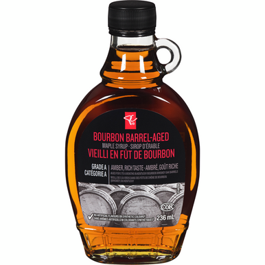 President's Choice Black Label Bourbon Barrel Aged Maple Syrup Amber, 236ml/8 fl. oz., {Imported from Canada}