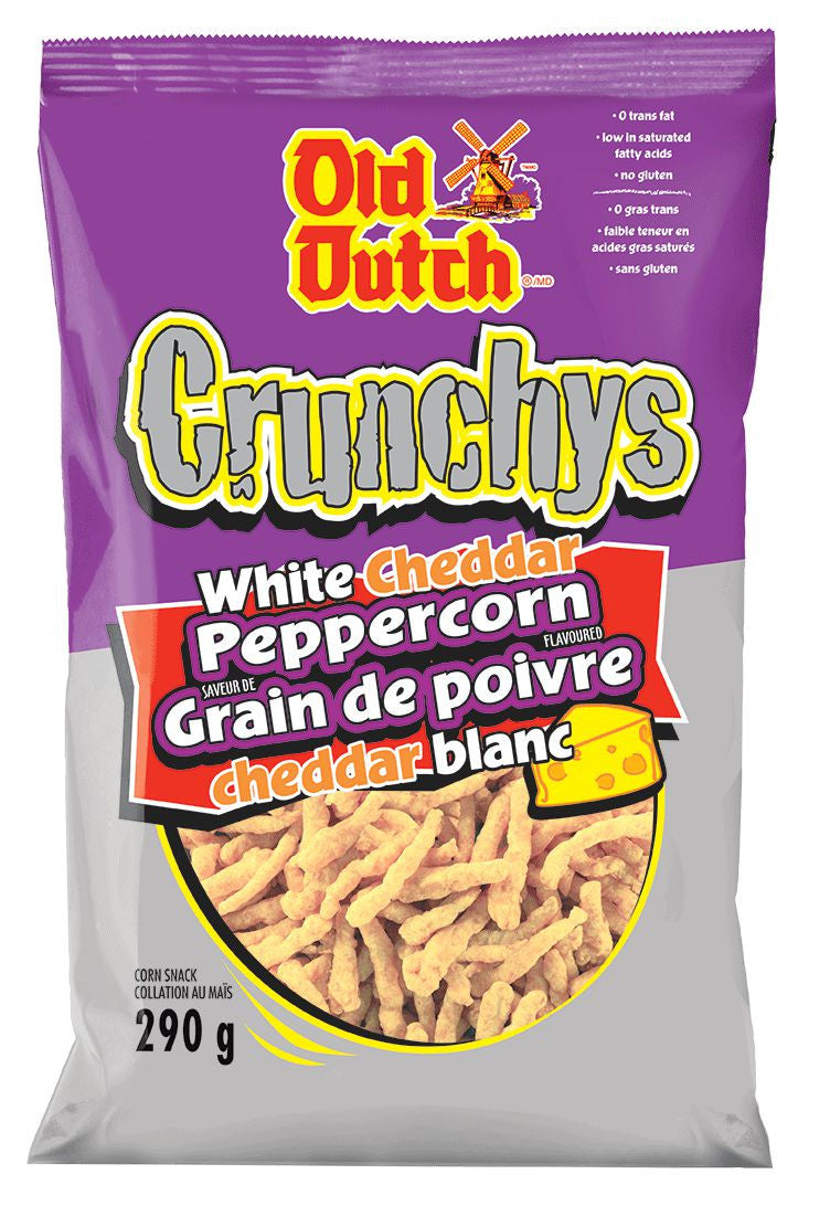 Old Dutch Peppercorn White Cheddar Crunchys Cheese sticks, 290g/10.2 oz., {Imported from Canada}