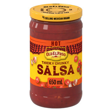 Old El Paso Thick 'n Chunky Hot Salsa, 650ml/22 oz., {Imported from Canada}