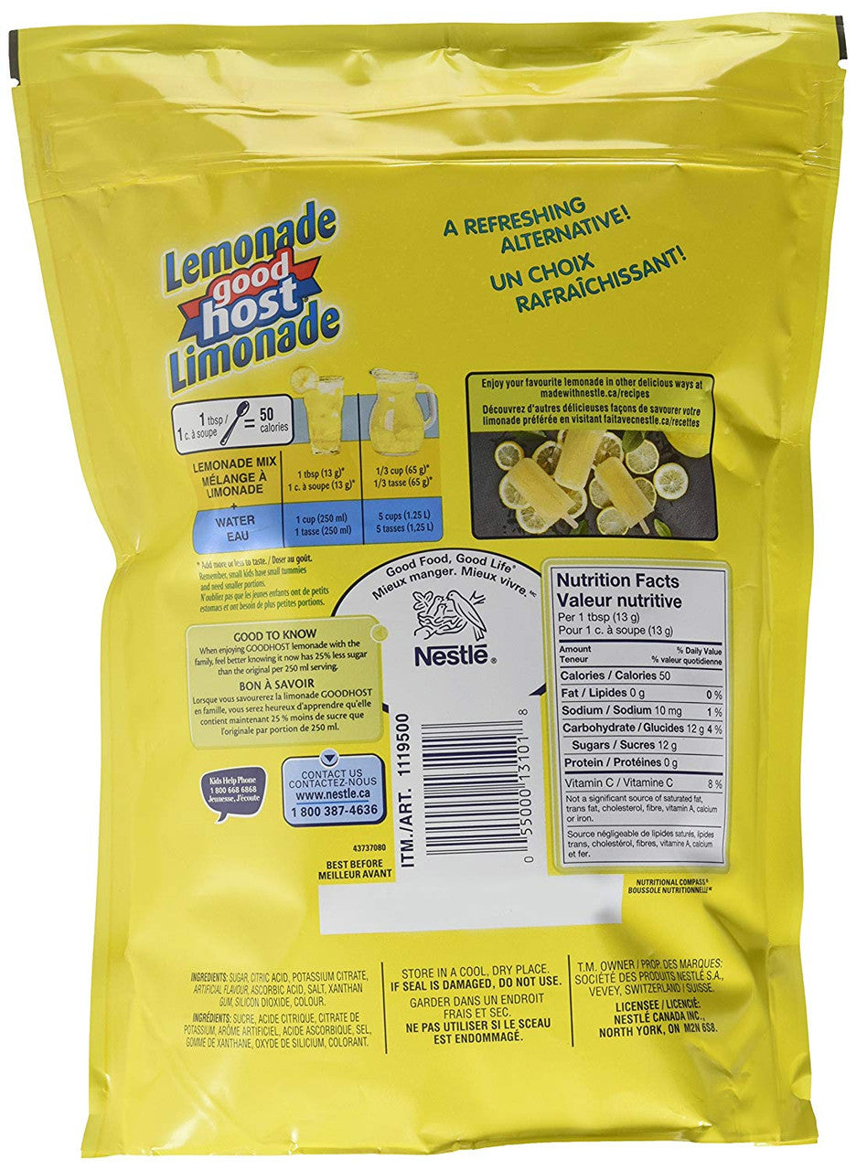 GOOD HOST Lemonade Mix, 1.7kg/3.7 lbs., Pouch {Imported from Canada}
