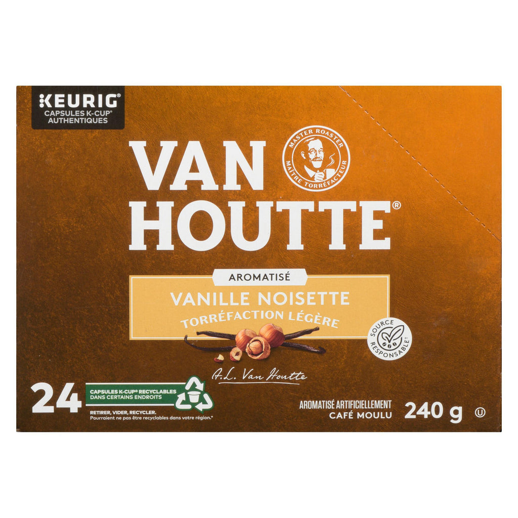 Van Houtte Vanilla Hazelnut Coffee, Light Roast, 24 K-cups {Imported from Canada}