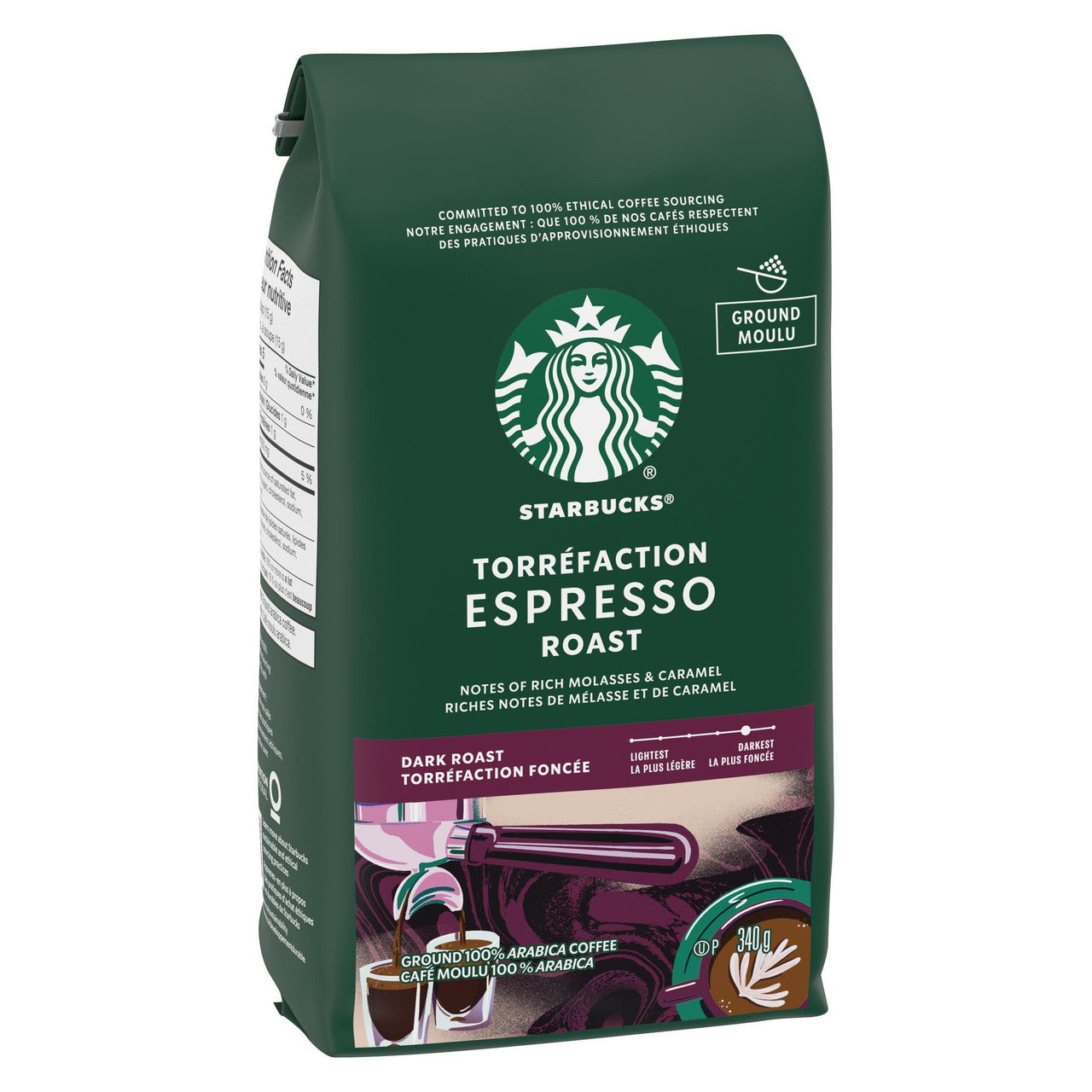 Starbucks Espresso Roast Ground Coffee, 340g/12 oz. Bag {Imported from