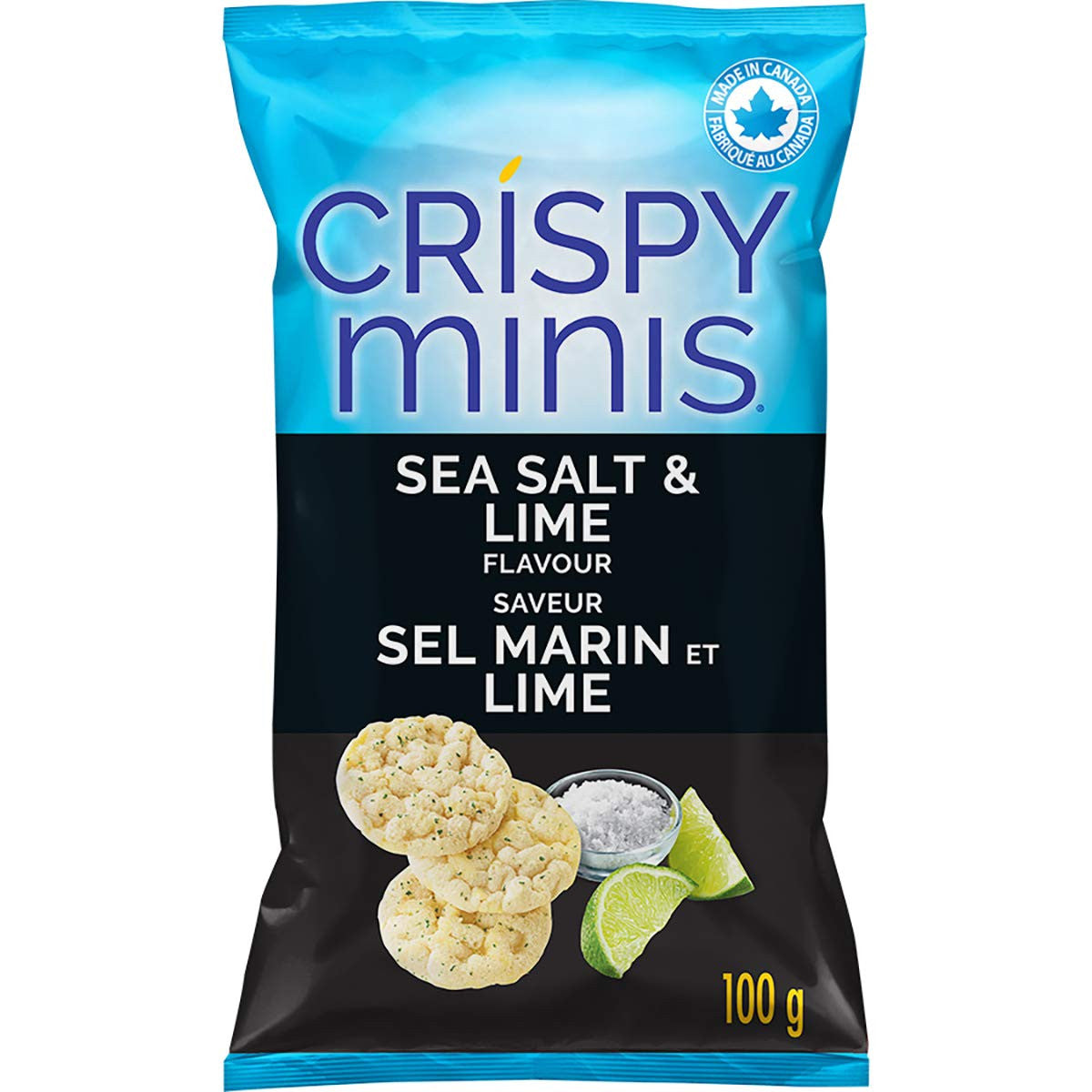 Quaker Crispy Minis Sea Salt and Lime Flavour Rice Chips (12pk) x 100g/3.5 oz. {Imported from Canada}