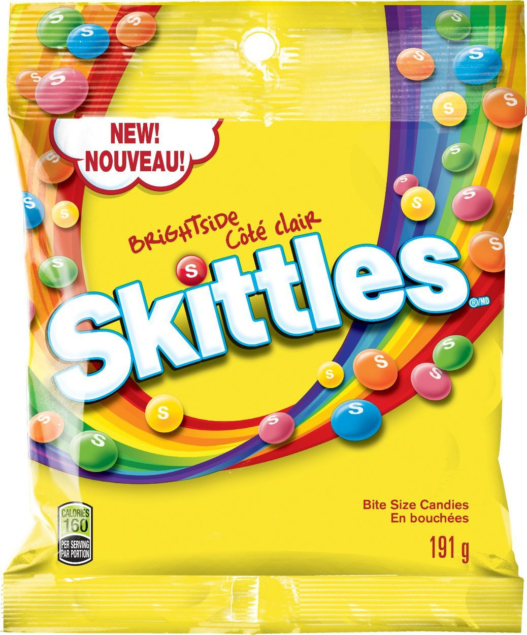 Skittles Brightside Candy, 191g/6.7oz, Bag, {Imported from Canada}