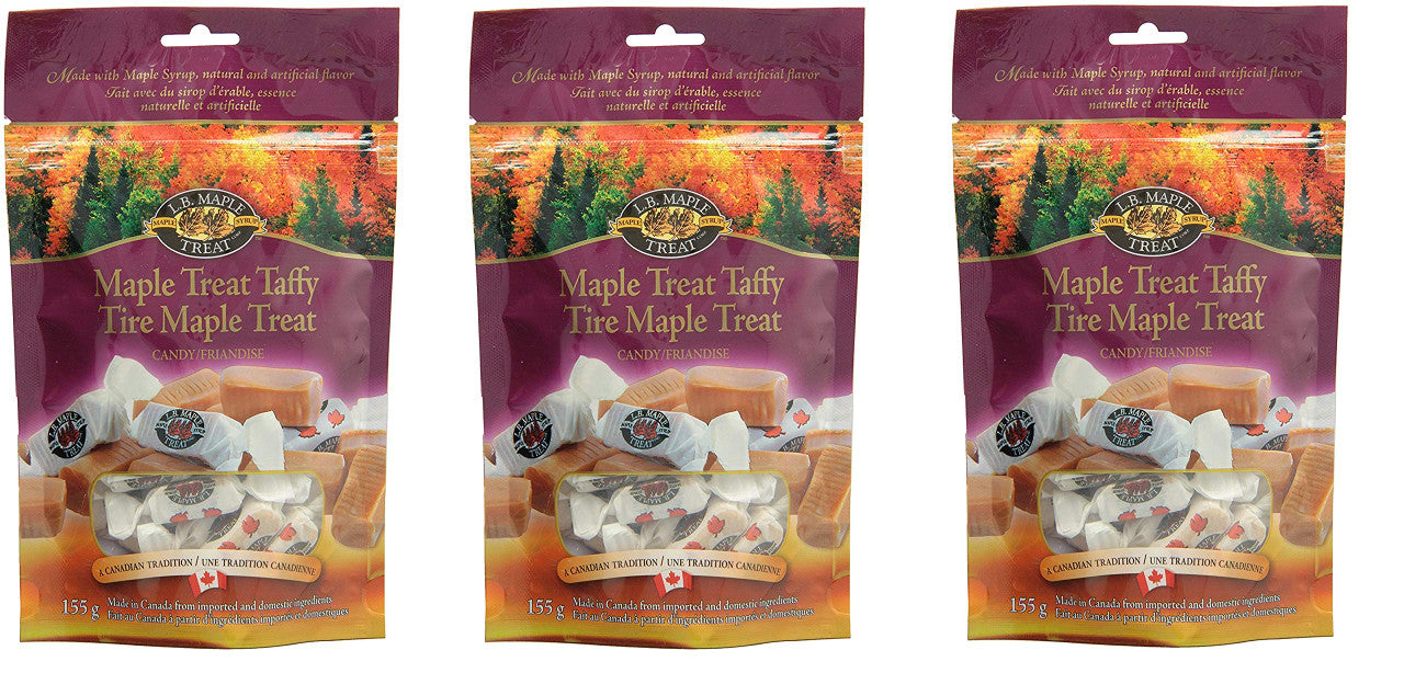L B Maple Treat Maple Treat Taffy, 155gm/5.46oz. (3pk) {Imported from Canada}