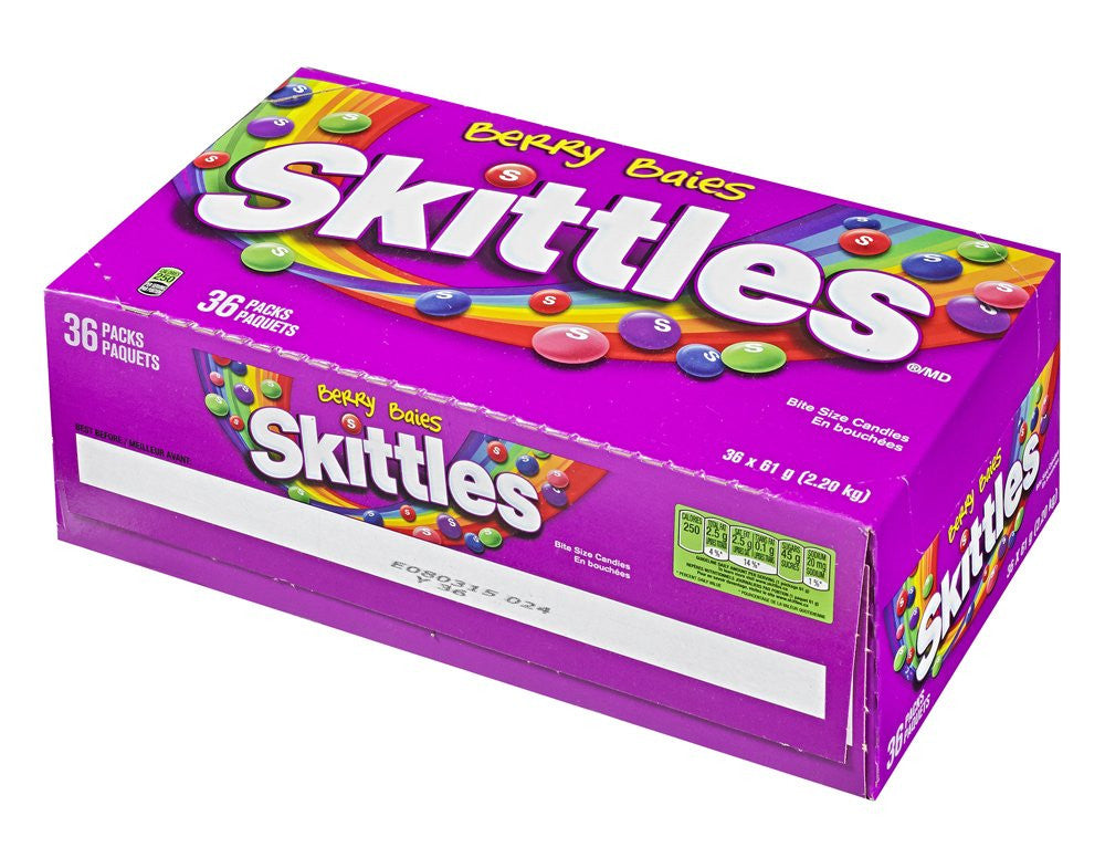 Skittles Berry Gummy Candy, 61g/2.2oz., (36pk) {Imported from Canada}