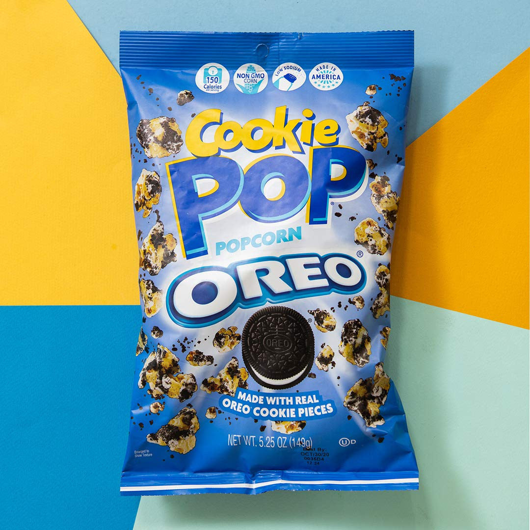 Cookie Pop Popcorn, made with real Oreo Cookie Pieces, 149g/5.3 oz, 12