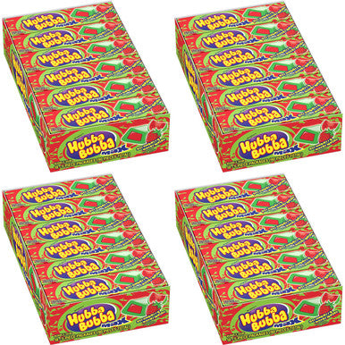 Hubba Bubba Max Strawberry Watermelon Bubble Gum, 5 Piece (Pack of 18) Pack of 4