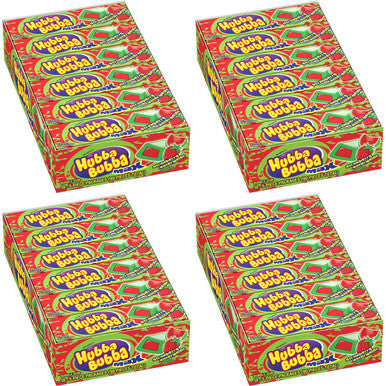 Hubba Bubba Max Strawberry Watermelon Bubble Gum, 5 Piece (Pack of 18) Pack of 4