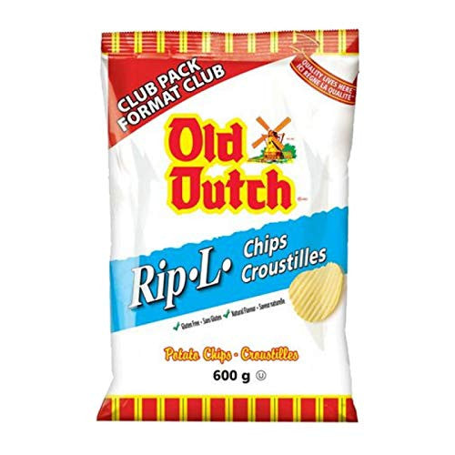Old Dutch Rip-L Original Gluten Free Chips, 600g/21.2 oz.,Club Pack Bag {Imported from Canada}