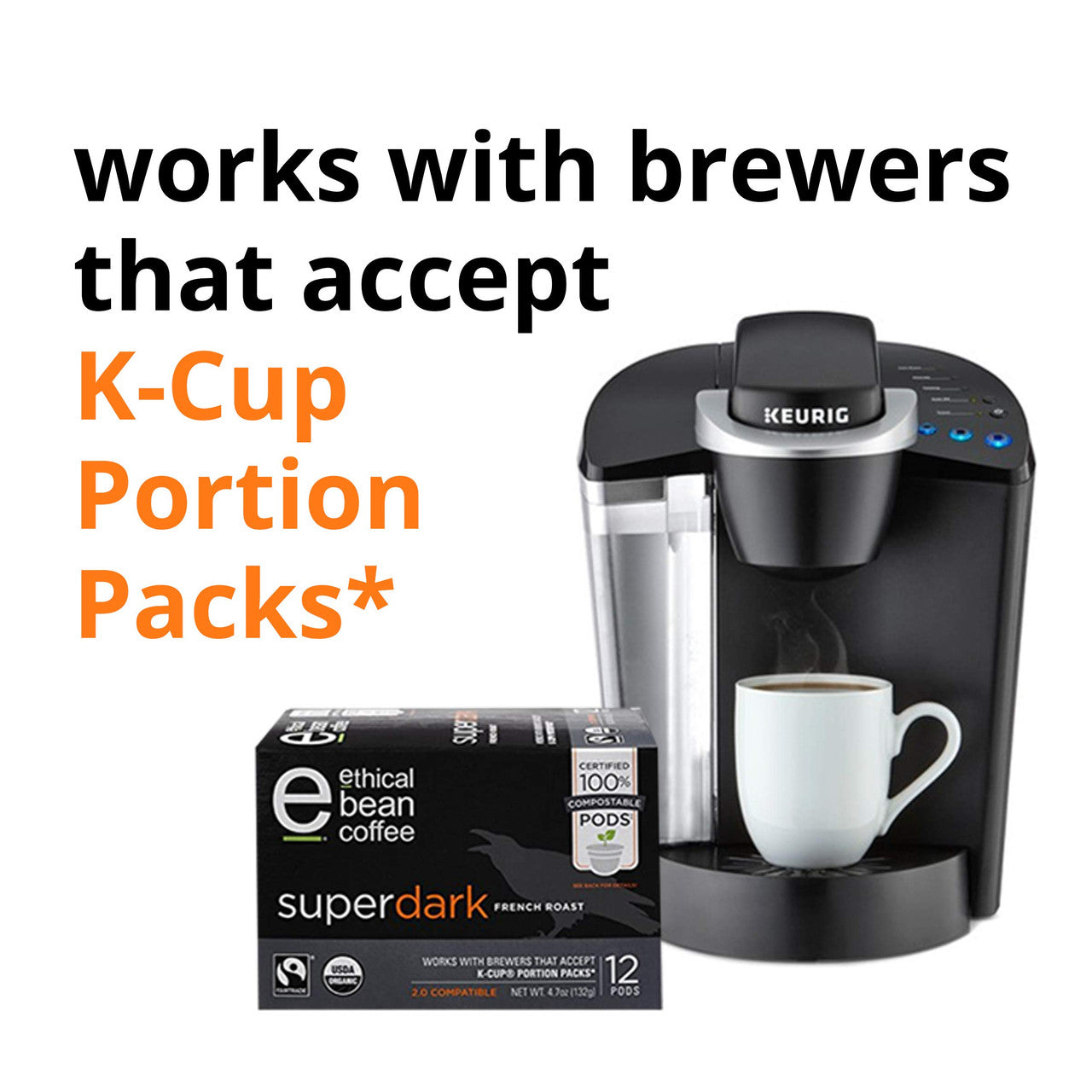 ETHICAL BEAN Superdark French Roast Coffee 132g/4.7 oz., 12ct {Imported from Canada}