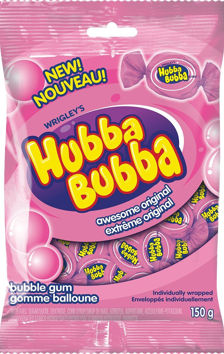 Hubba Bubba Awesome Original Bubble Gum 150g/5.3 oz., (6-Pack) {Imported from Canada}