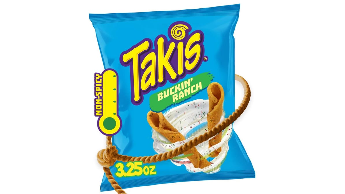 Takis Buckin' Ranch Non-Spicy Rolled Tortilla Chips, 80g/2.8 oz