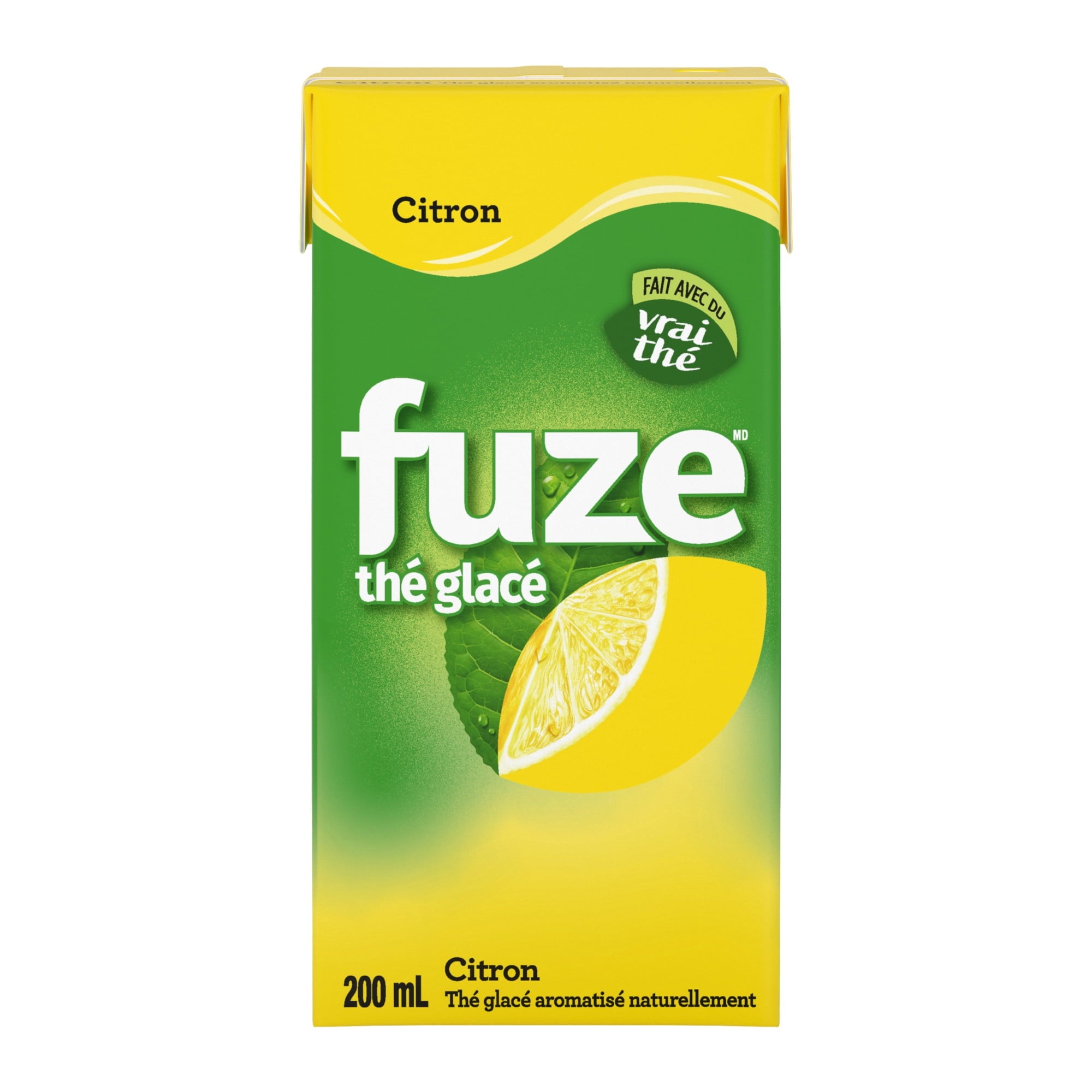 One Fuze Iced Tea Juice Box 200ml on a white background