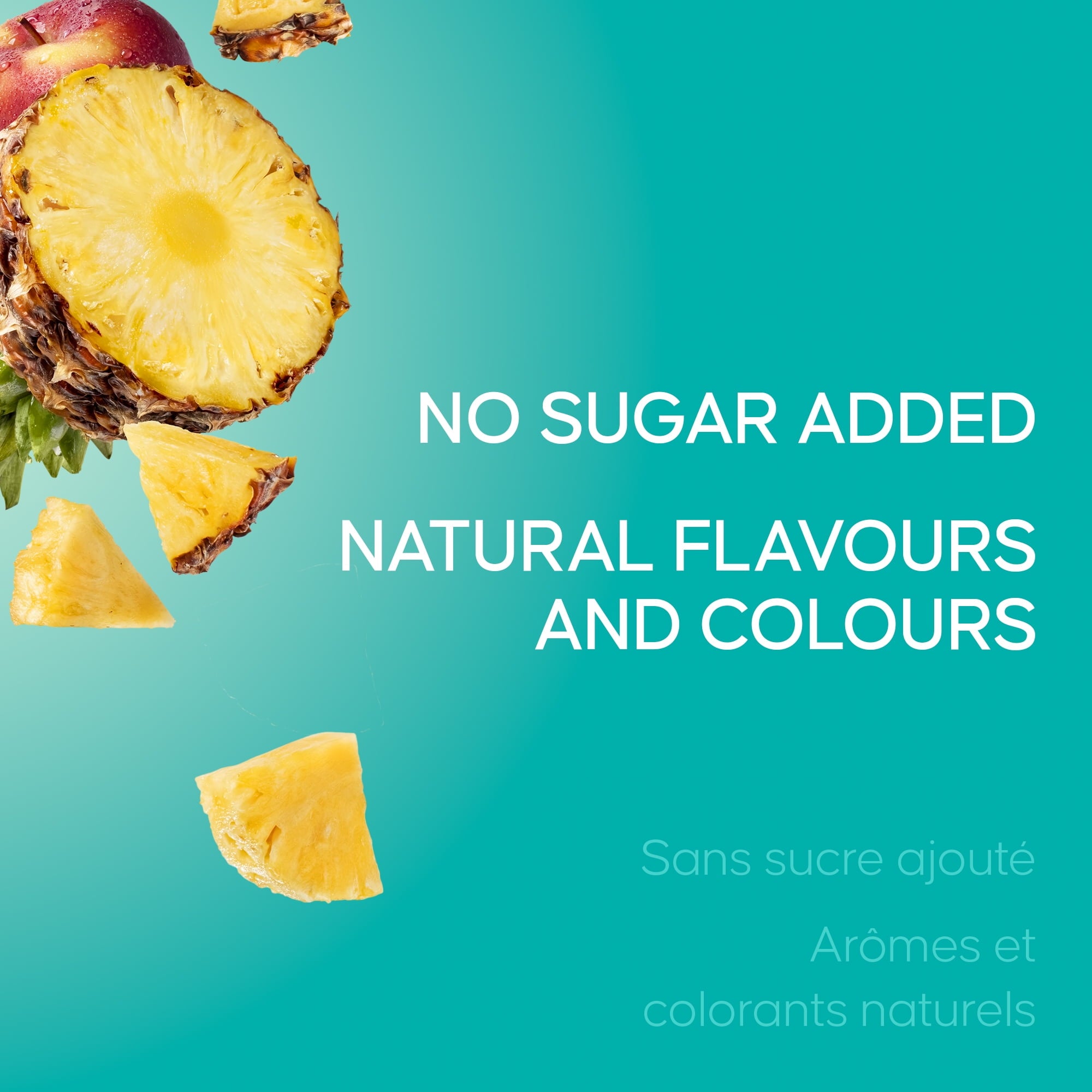 SunRype Fruit Juice, Pineapple Breeze, 900ml/30.4 fl. oz. Carton, No Sugar Added label