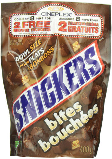 Snickers Bites Bowl Size, 400g/14.1oz., {Imported from Canada}