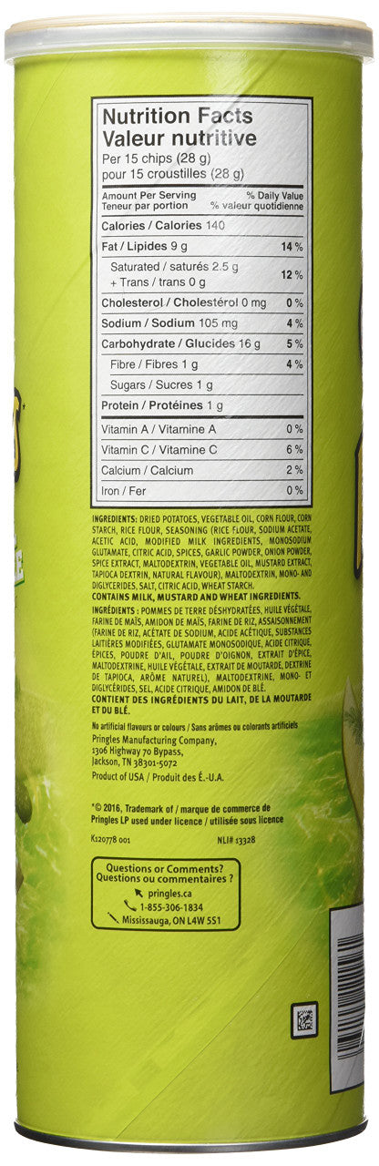 Pringles Dill Pickle Chips, 156g/5.5 oz., {Imported from Canada}