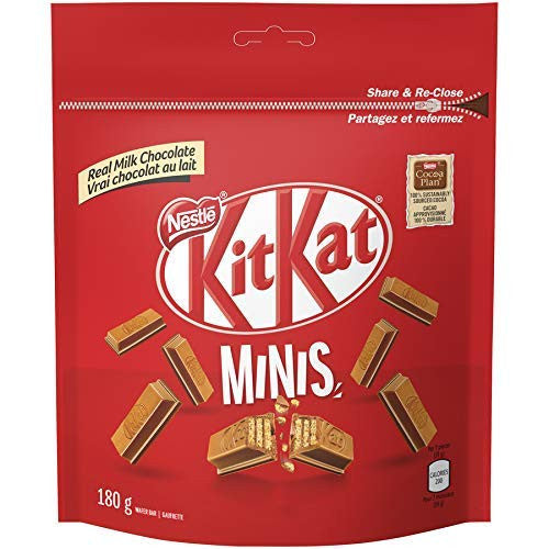 Nestle KITKAT Bars Minis Pouch, 180g/6.3 oz., {Imported from Canada}