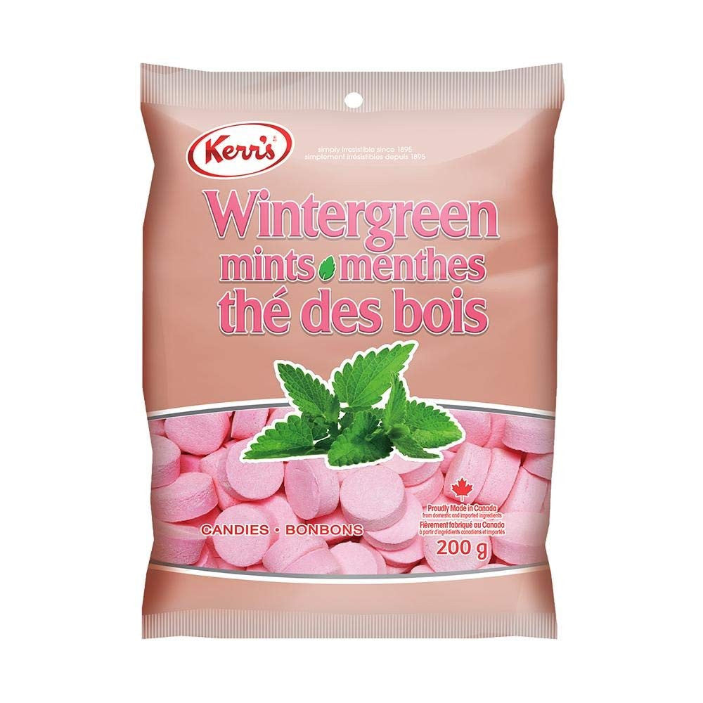 Kerr's 2 packs Gluten Free Wintergreen Mints 200g/7.1 oz. each Bag {Imported from Canada}