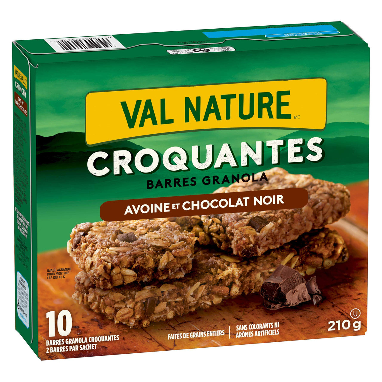 NATURE VALLEY Crunchy Granola Bar Oats and Dark Chocolate (10ct Box), 210g/7.4 oz., {Imported from Canada}