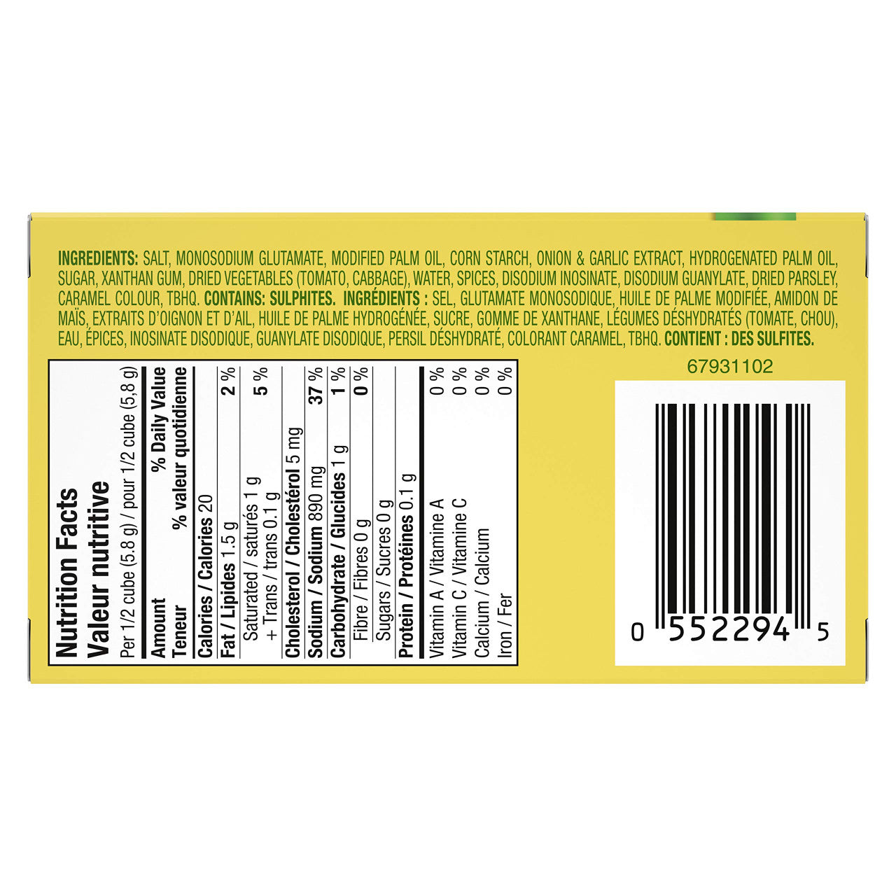 Knorr Broth Mix Vegetable Cubes, 69g/2.4 oz., {Imported from Canada}