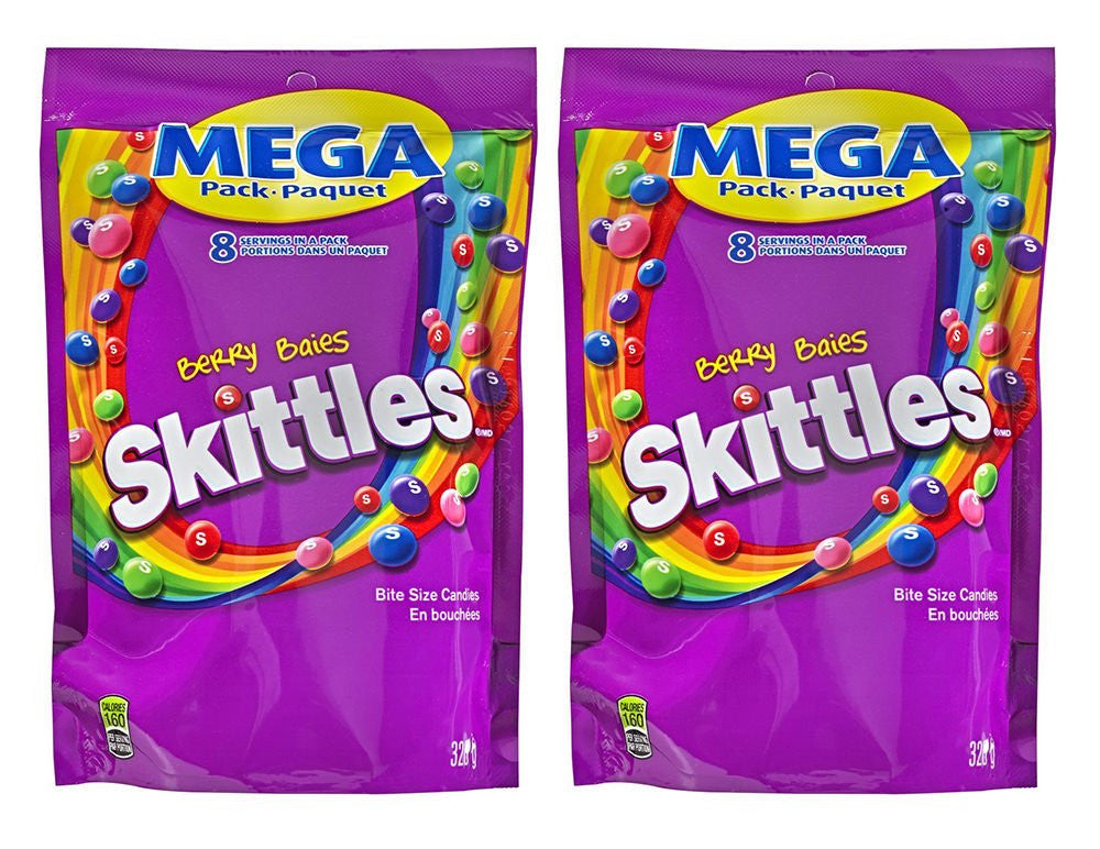 Skittles Berry, Mega-Pack, 320g, Purple (2 Pack) - {Imported from Canada}