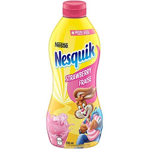 Nestle NESQUIK Strawberry Flavored Syrup Mix -510ml/17.2oz., {Canadian}