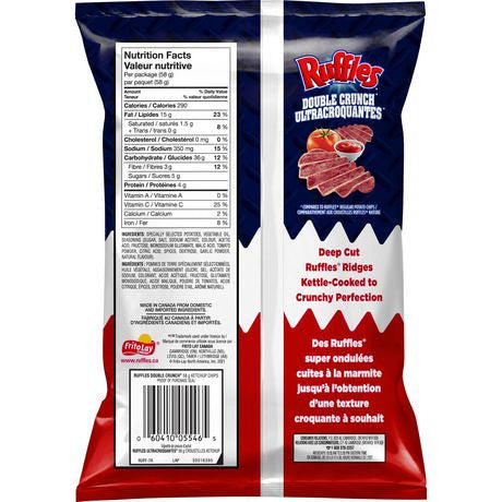 Ruffles Double Crunch Ketchup Potato Chips, 58g/2 oz., {Imported from Canada}