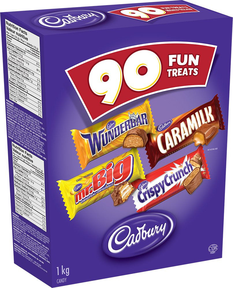 Cadbury Halloween Treats Chocolate, 90ct Wunderbar, Mr. Big, Caramilk, Crispy Crunch {Imported from Canada}