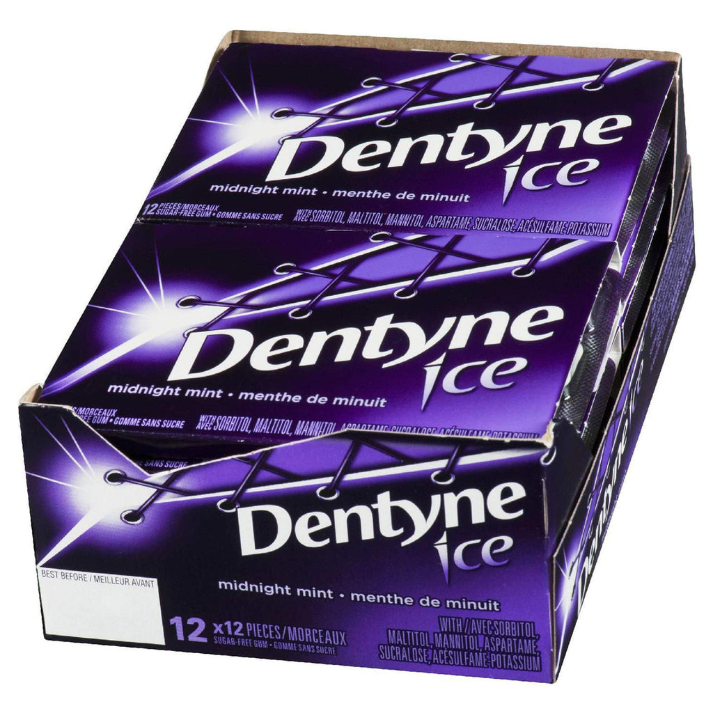 Dentyne Ice Bubble Gum, Midnight Mint, 12 Count {Imported from Canada}