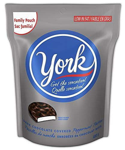 YORK Dark Chocolate Peppermint Patties, 400g/14oz. (Imported from Canada)