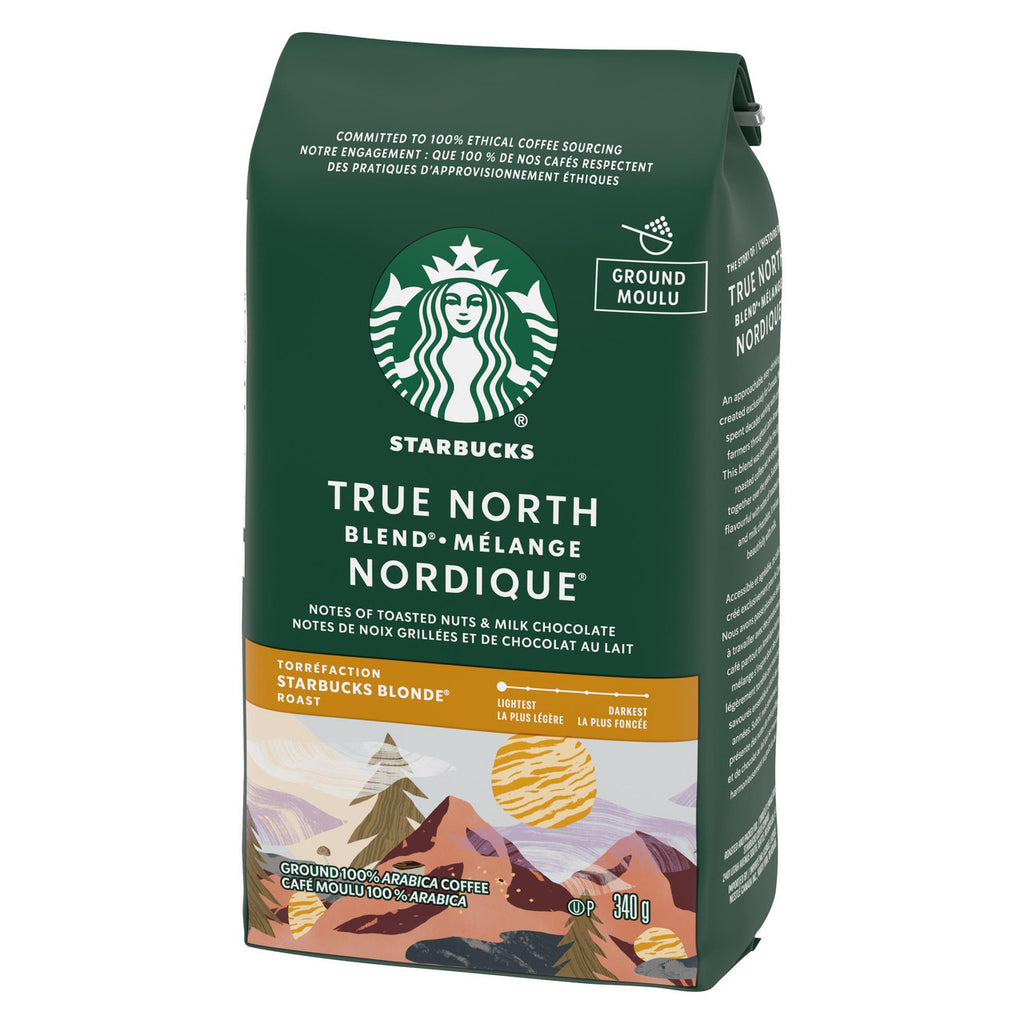 Starbucks True North Blend Blonde Roast Ground Coffee, 340g/12 oz. Bag {Imported from Canada}