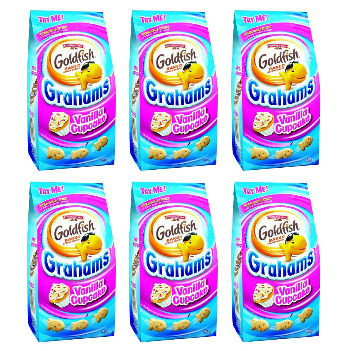 Pepperidge Farm Goldfish Vanilla Cupcake Grahams, 180g/6.3oz, 6-Pack {Imported from Canada}