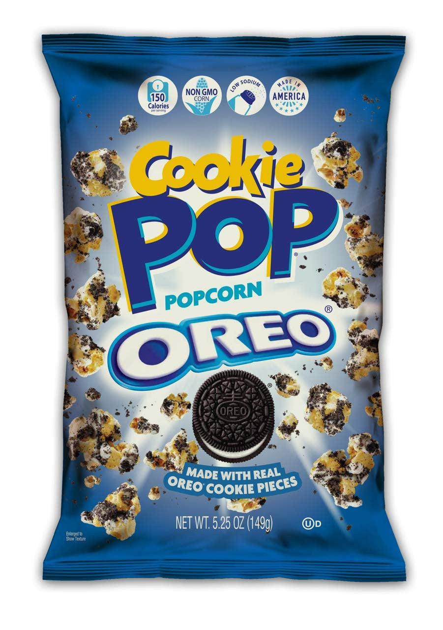 Cookie Pop Popcorn, made with real Oreo Cookie Pieces, 149g/5.3 oz, 12pk, {Imported from Canada}