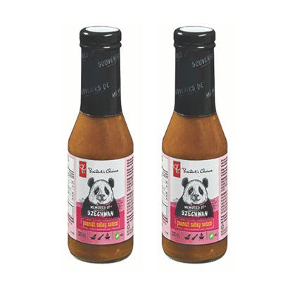 PC MEMORIES OF Szechwan Spicy Peanut Satay Sauce, 350ml/11.8oz., (2 Pack) {Imported from Canada}