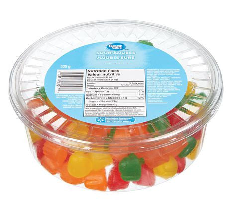 Great Value, Tub of Sour Jujubes Candy, 525g/1.2lbs., {Imported from Canada}