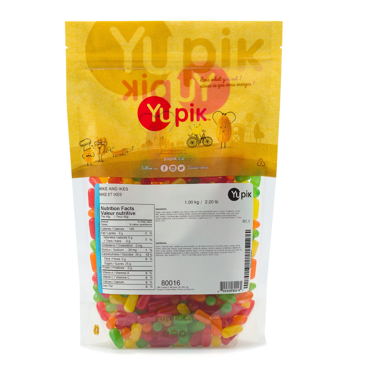 Yupik Mike And Ikes, 1Kg/2.2lbs Bag, {Imported from Canada}