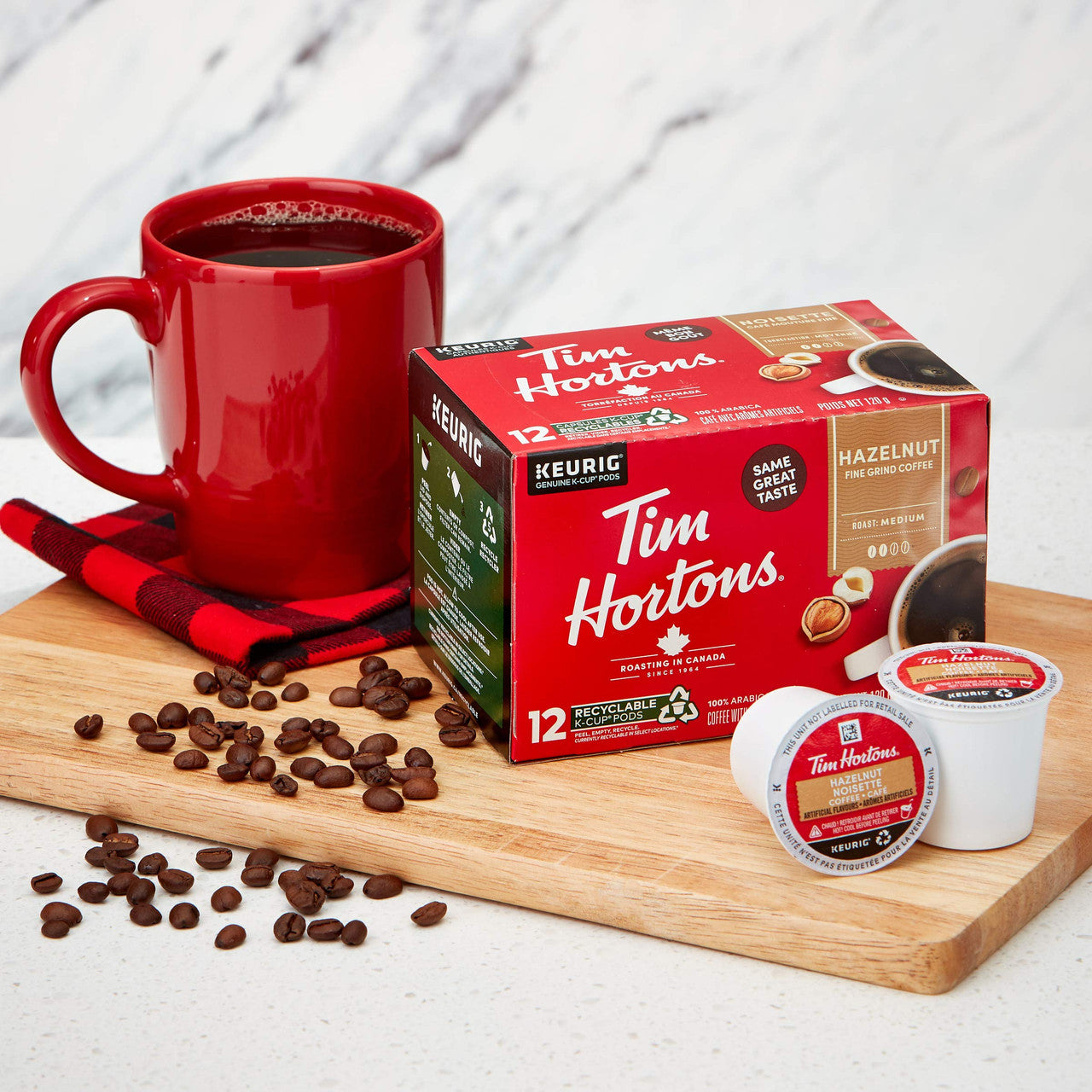 Tim Hortons Hazelnut Light Medium Roast Coffee, Keurig K-cup compatible ...