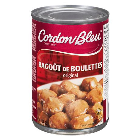 Cordon Bleu Meatballs in Gravy, soup, 410g/14.5 fl.oz., Can, {Imported from Canada}